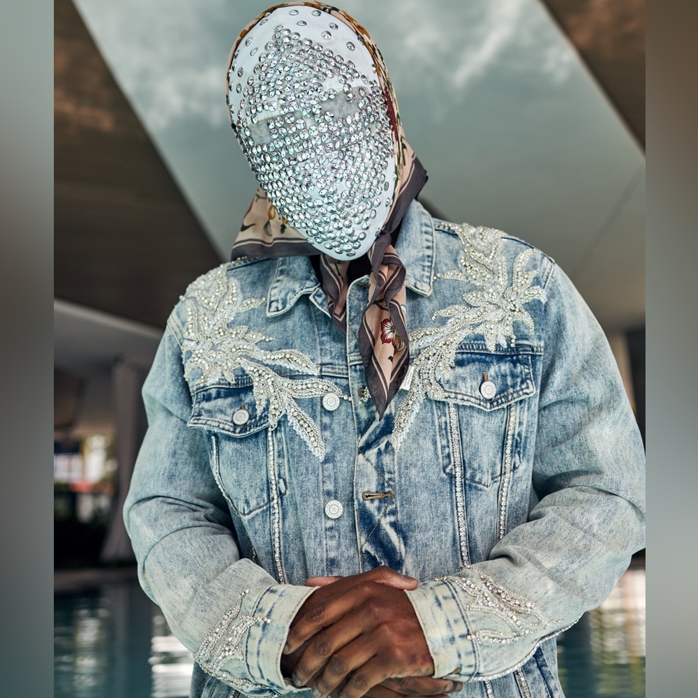 Rhinestone handmade one of a kind Denim Jacket